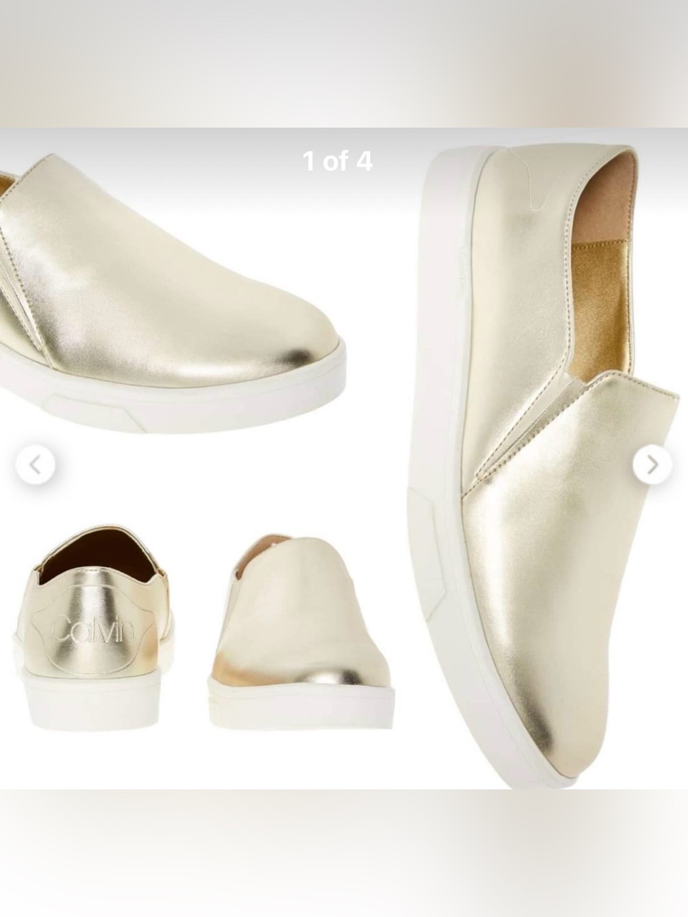 Calvin Klein Metallic Gold Slip-On Clog Sneakers